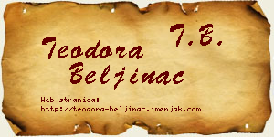 Teodora Beljinac vizit kartica